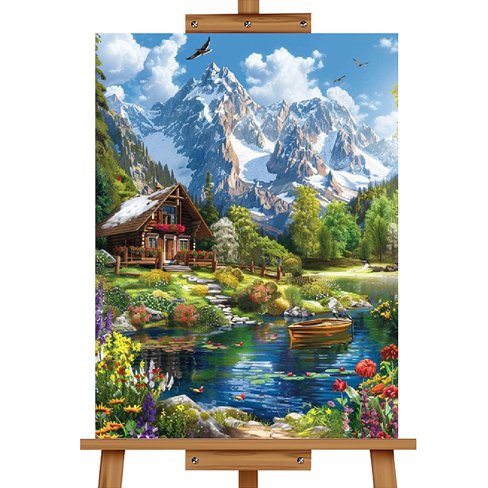 Набор для рисования MKR5040-87 "Картина по номерам 40*50 см. Домик у реки"