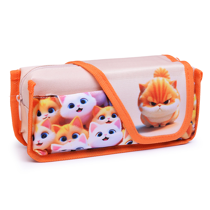 Пенал "Angry Cat" 21x9x5,5 см, износостойкий полиэстер с водоотталкивающей пропиткой