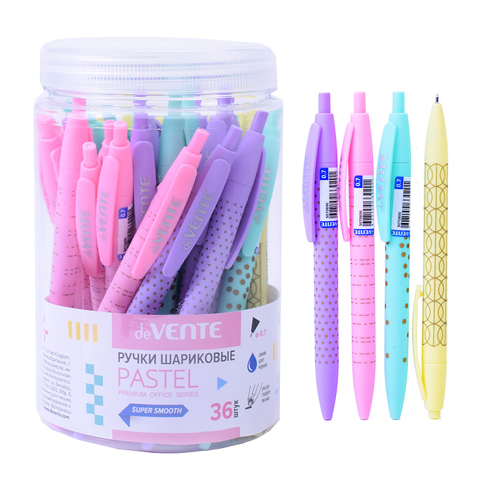 Ручка шариковая автоматическая "Pastel" d=0,7 мм, ультра гладкое письмо, цветной корпус с п