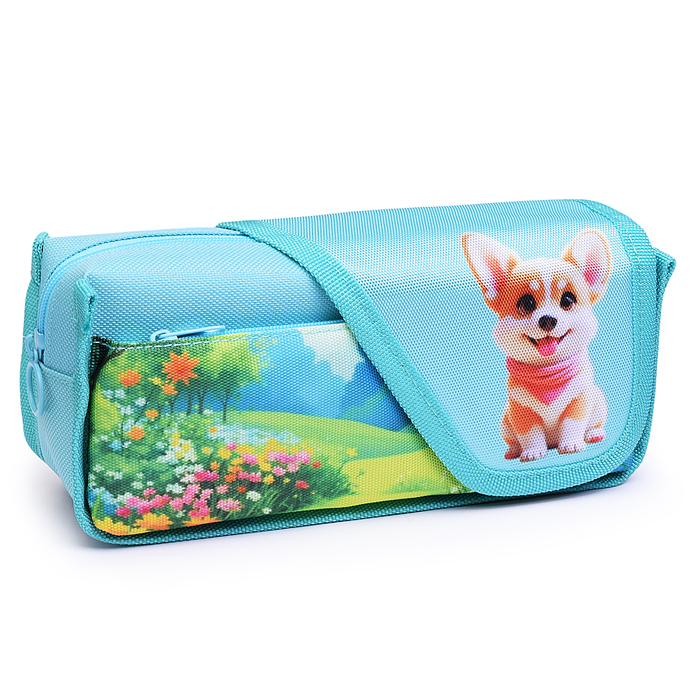 Пенал "My Little Corgi" 21x9x5,5 см, износостойкий полиэстер с водоотталкивающей пропиткой