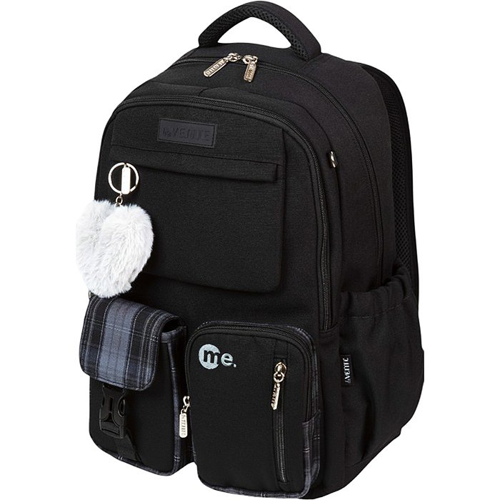 Рюкзак "Me. Black" подростковый 42x31x20 см (18 л) 650 г, износостойкий влагостойкий нейлон