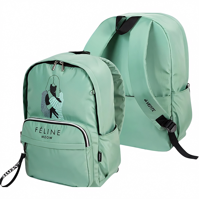 Рюкзак "Feline Meow" подростковый 42x31x20 см (18 л) 500 г, износостойкий нейлон с водоотталкивающей