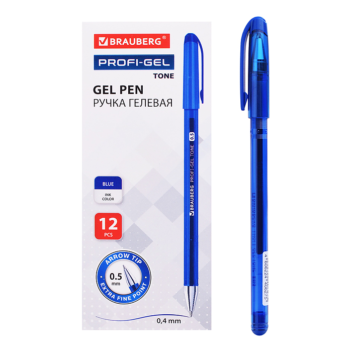 Ручка гелевая "Profi-Gel TONE", синяя, линия письма 0,4 мм, стандартный наконечник 0,5 мм, 