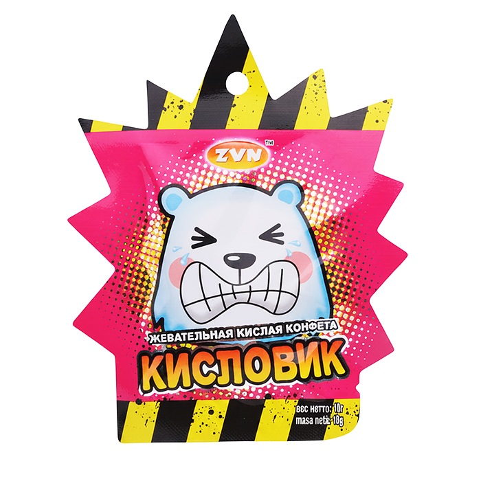 Жевательная кислая конфета "Кисловик" 10г*30шт