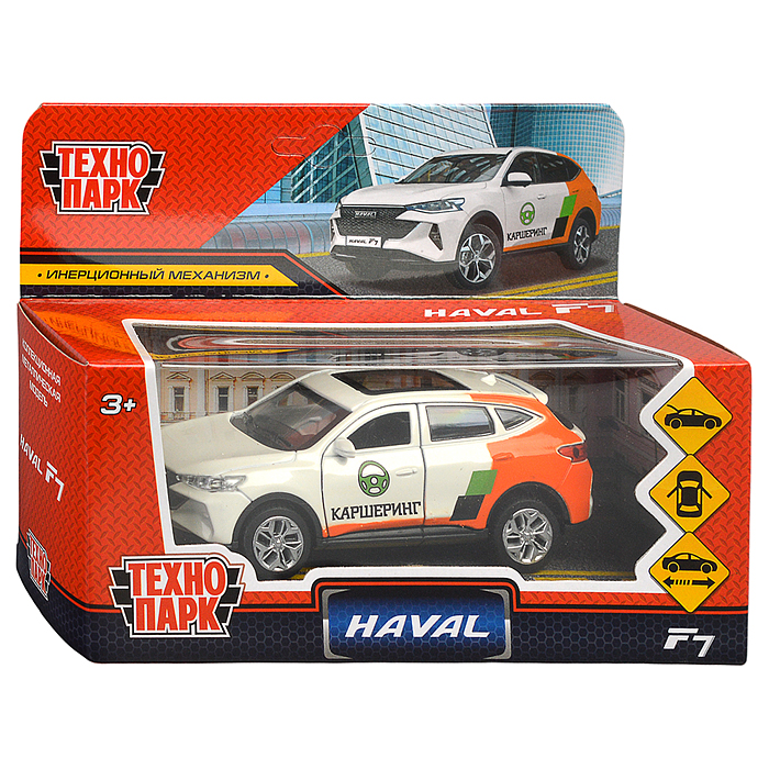 Машина металл Haval f7 12см, (двери, багаж, каршеринг) инерц., в коробке