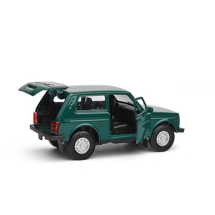 Фото к товару Машина металл LADA 4x4 12 см, (двери, багаж, зеленый) инерц., в коробке Машина металл LADA 4x4 12 см, (двери, багаж, зеленый) инерц., в коробке