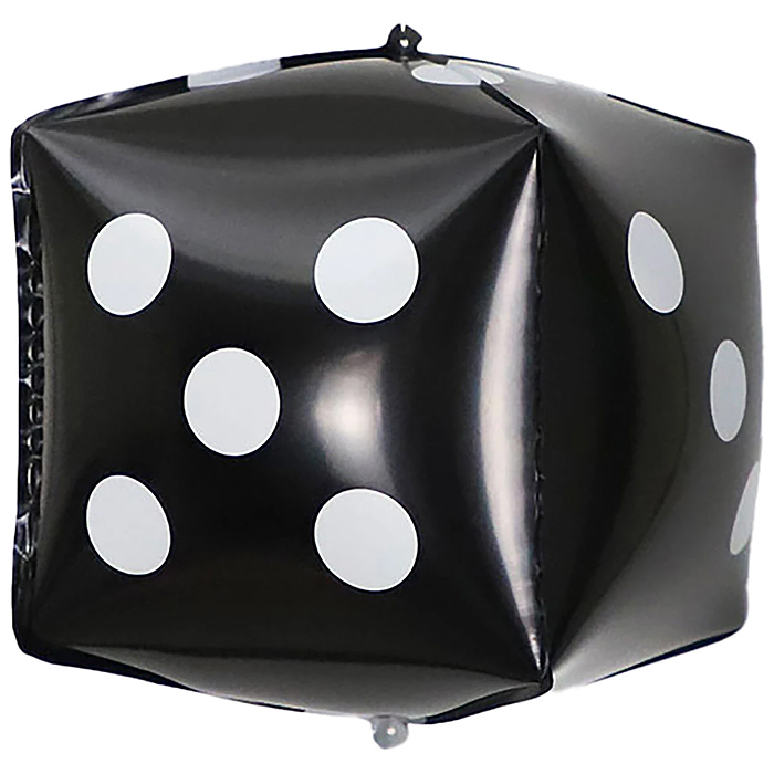 Шар фольгированный 3D Куб 24" Кость игральная Black