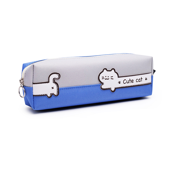Пенал "Cute Cat" 21x6x4,5 см, прямоугольный для 30 предметов, ассорти 3 дизайна