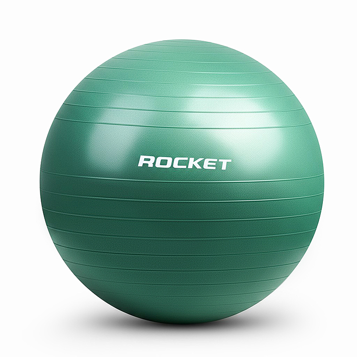 Фитбол 60см ROCKET R0217 Антивзрыв, цвет зеленый (60-65см 800г)