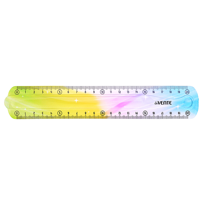 Линейка "Rainbow Flex" гибкая 20 см, полупрозрачная радужная, в блистерной упаковке