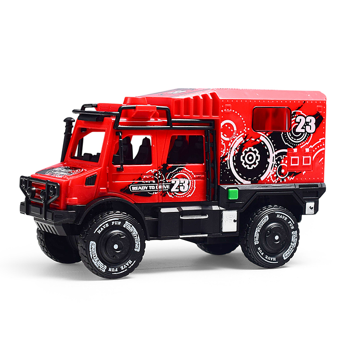 Машина 2892-2C "Джип красный" (свет, звук) в пакете