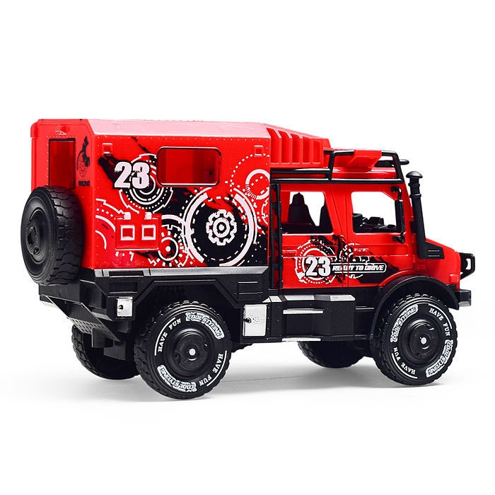 Машина 2892-2C "Джип красный" (свет, звук) в пакете