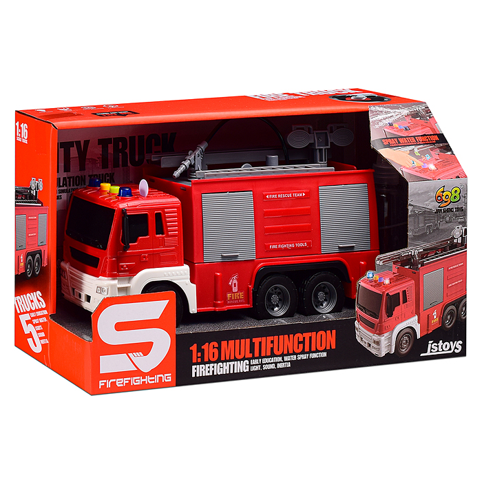 Фото к товару Машина JS110 "Эко-транс" 1:16 (свет, звук) в коробке (цвет красный) Машина JS110 "Эко-транс" 1:16 (свет, звук) в коробке (цвет красный)
