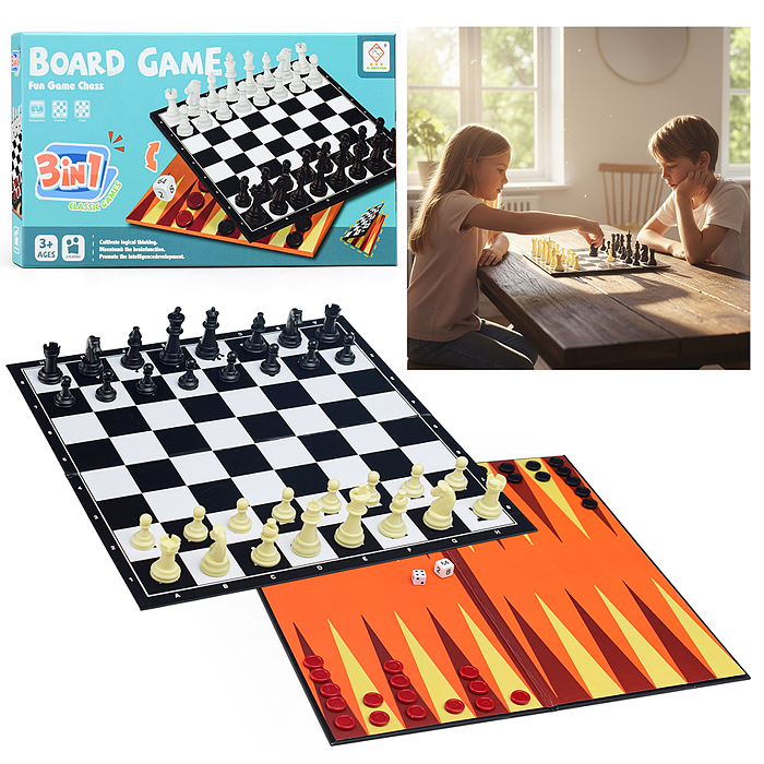 Игра 3 в 1 jf378-136 "Игра королей" в коробке Игра 3 в 1 jf378-136 "Игра королей" в коробке