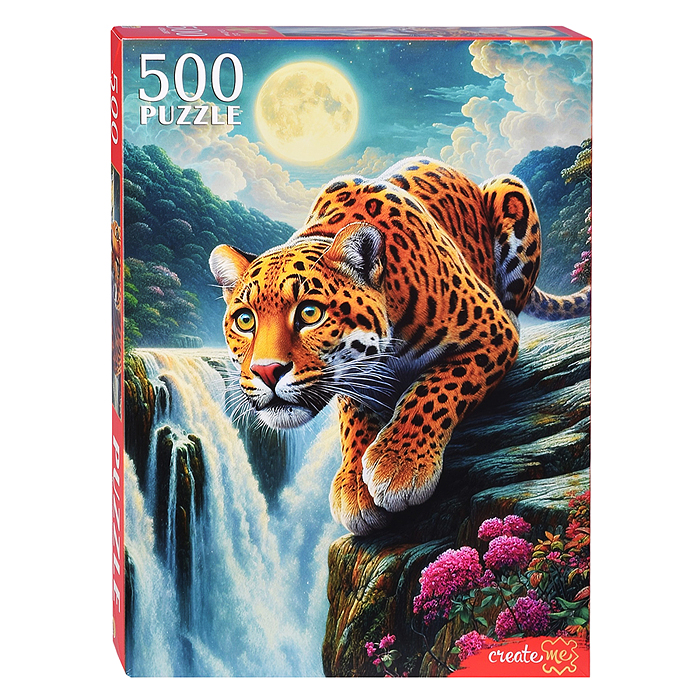 Пазлы 500 "Леопард и луна"