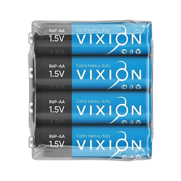 Батарейка солевая Vixion R6P - AA (плёнка 4шт), 24 спайки в коробке