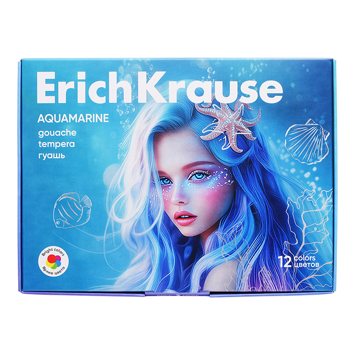 Гуашь Aquamarine 12 цветов по 20 мл 