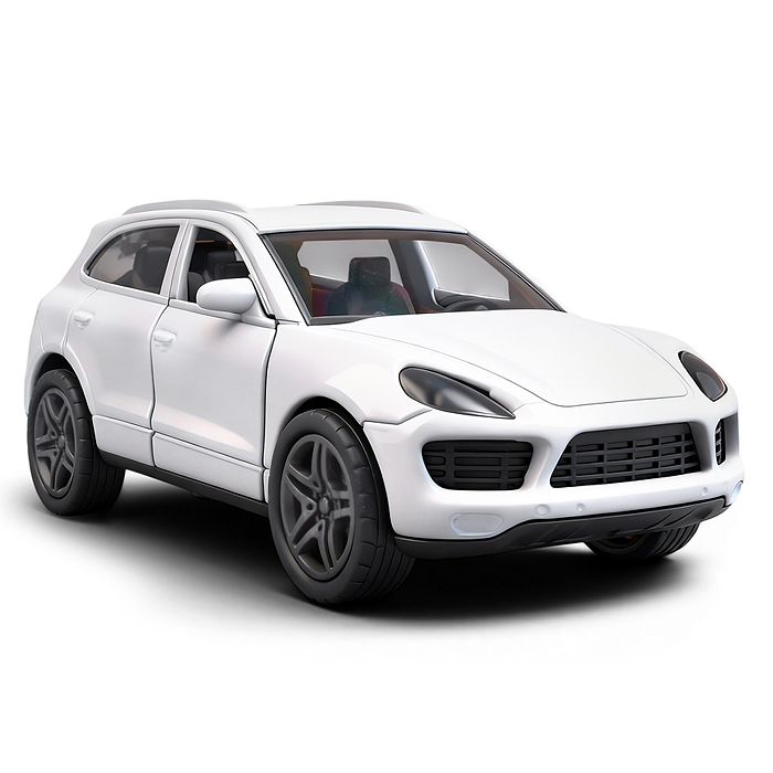 Фото к товару Белая инерционная машинка с люком на крыше die-cast , 1:32 Белая инерционная машинка с люком на крыше die-cast , 1:32