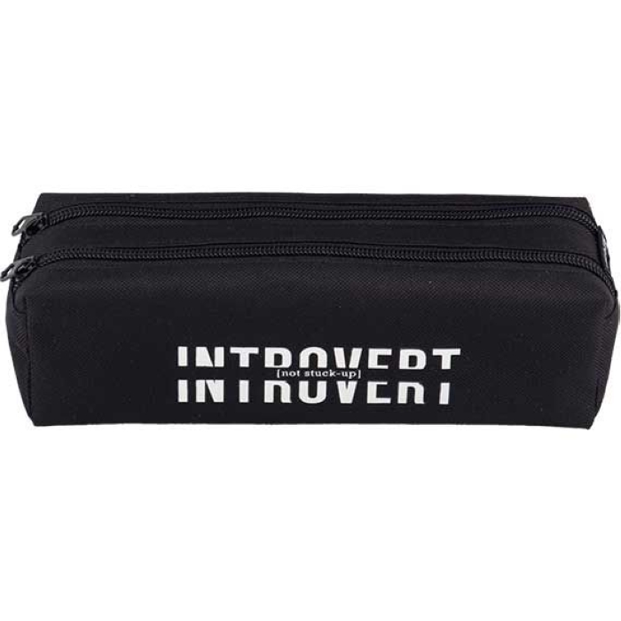 Пенал "Introvert" 21x6x6 см, прямоугольный для 40 предметов, черный
