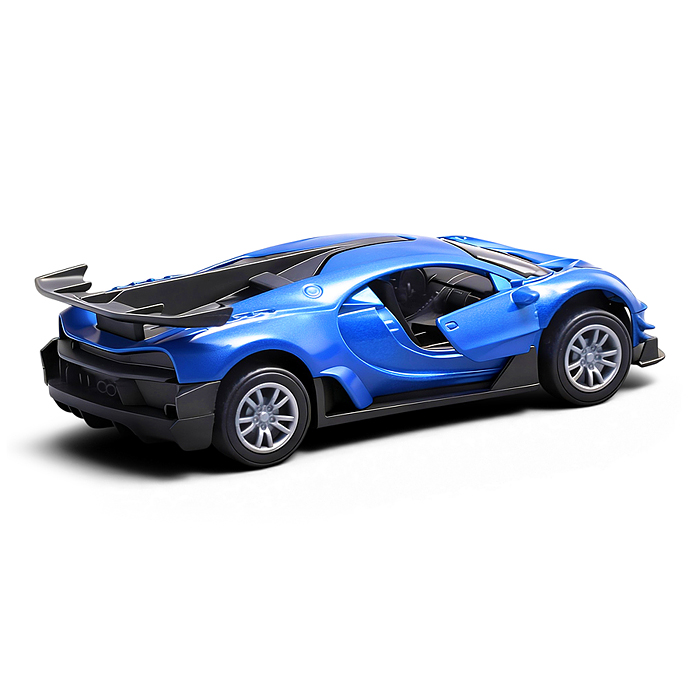 Фото к товару Синяя инерционная машинка спорт die-cast , 1:32 Синяя инерционная машинка спорт die-cast , 1:32