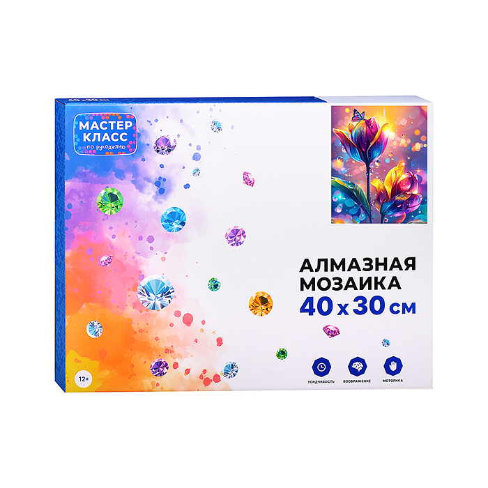 Фото к товару Мозаика алмазная MKA4030-48 "Необычный цветок" 30*40см. Мозаика алмазная MKA4030-48 "Необычный цветок" 30*40см.