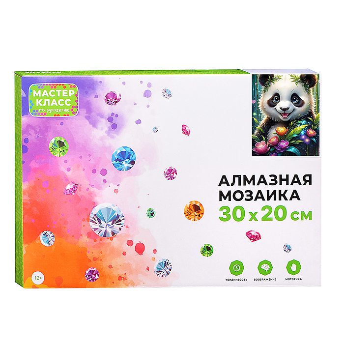 Фото к товару Мозаика алмазная MKA3020-121 "Пандочка" 20*30см. Мозаика алмазная MKA3020-121 "Пандочка" 20*30см.