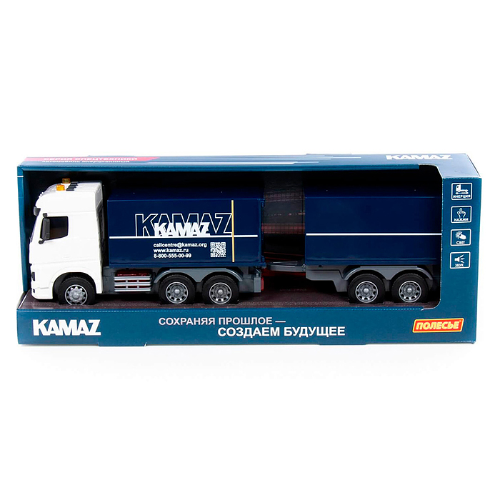 Фото к товару Автомобиль-фургон "Kamaz" с прицепом инерционный (со светом и звуком) Автомобиль-фургон "Kamaz" с прицепом инерционный (со светом и звуком)