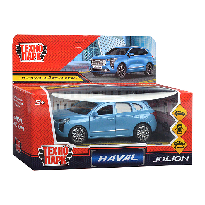 Машина металл Haval jolion 12 см, (двери, багаж, синий) в коробке