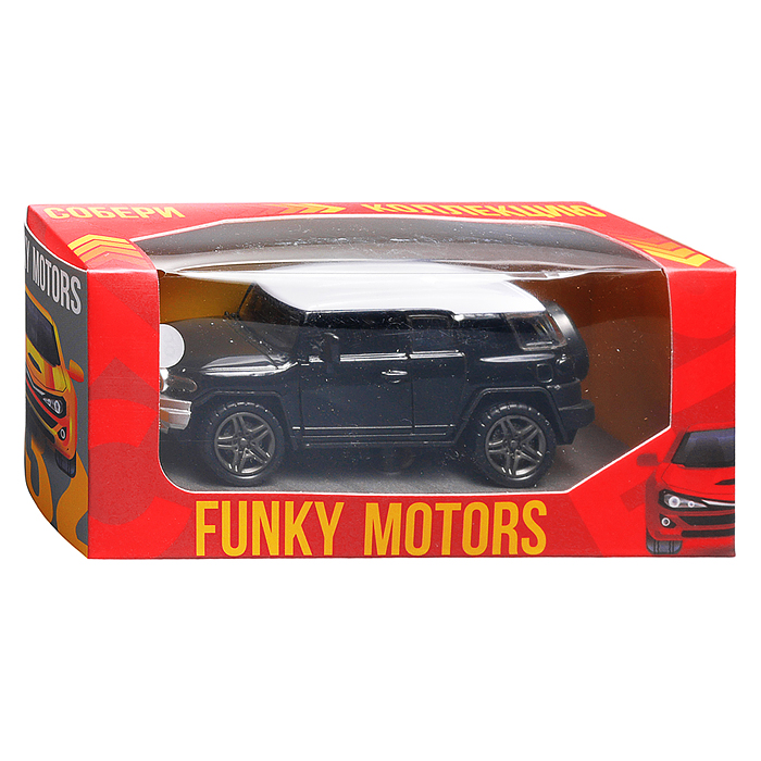 Чёрная с белой крышей инерционная машинка die-cast , 1:32