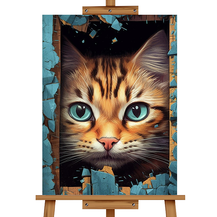 Фото к товару Мозаика алмазная MKA5040-26 "Котик" 40*50см. Мозаика алмазная MKA5040-26 "Котик" 40*50см.
