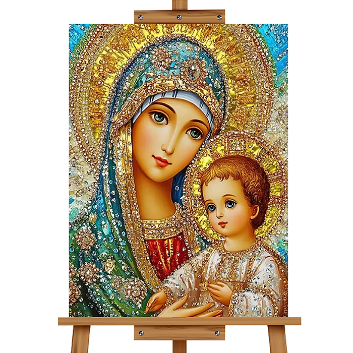 Фото к товару Мозаика алмазная MKA5040-84 "Мать и дитя" 40*50см Мозаика алмазная MKA5040-84 "Мать и дитя" 40*50см