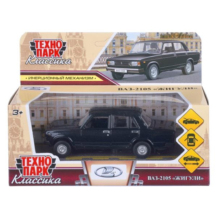 Машина металл LADA "Ваз-2105" 1997 12 см, двери, багаж, инерц. черный Машина металл LADA "Ваз-2105" 1997 12 см, двери, багаж, инерц. черный