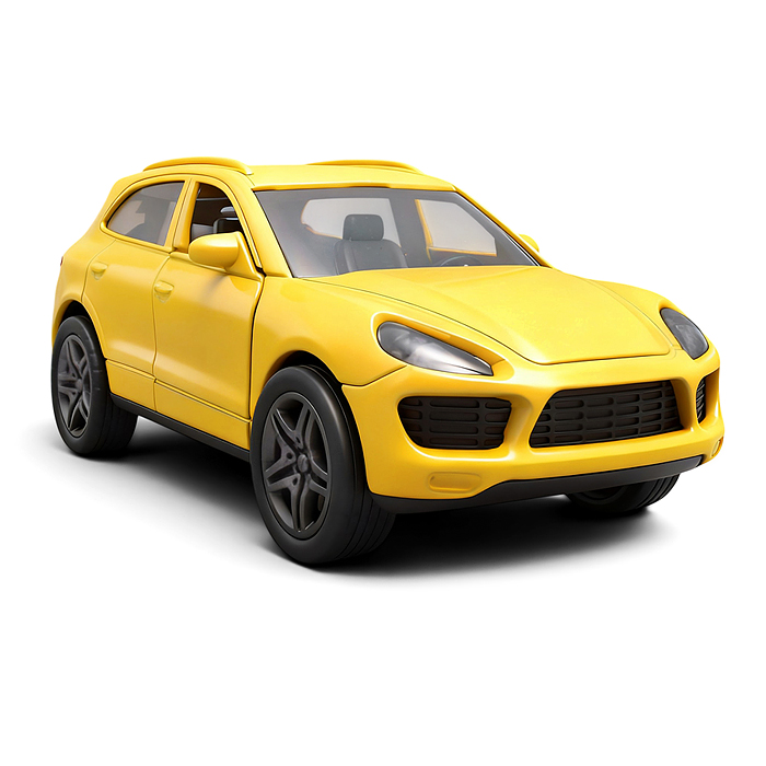 Жёлтая инерционная машинка вид E die-cast , 1:32