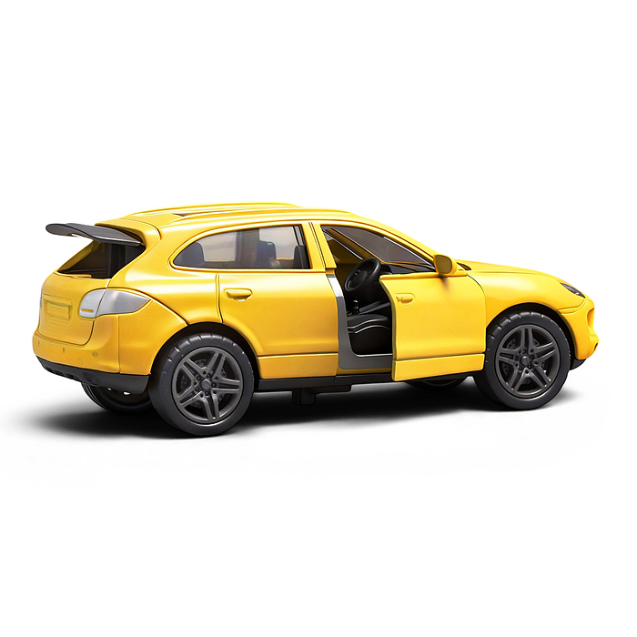 Жёлтая инерционная машинка вид E die-cast , 1:32