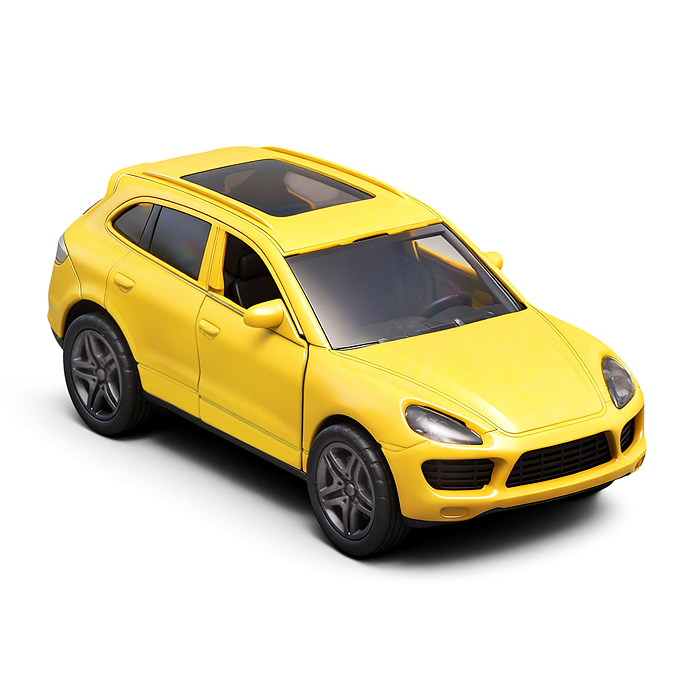 Жёлтая инерционная машинка вид E die-cast , 1:32