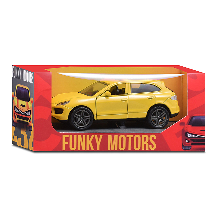 Жёлтая инерционная машинка вид E die-cast , 1:32