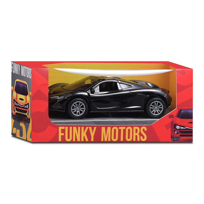 Чёрная инерционная машинка вид А die-cast , 1:32