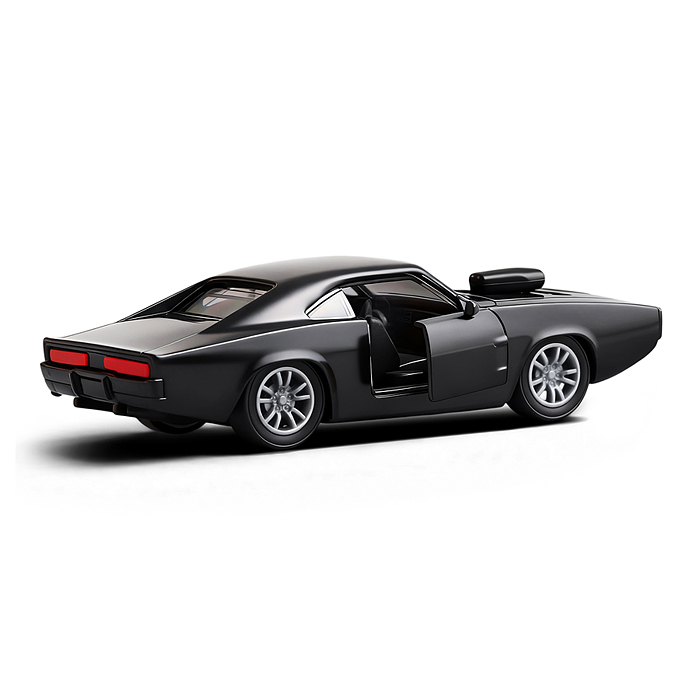 Чёрная инерционная машинка вид С die-cast , 1:32