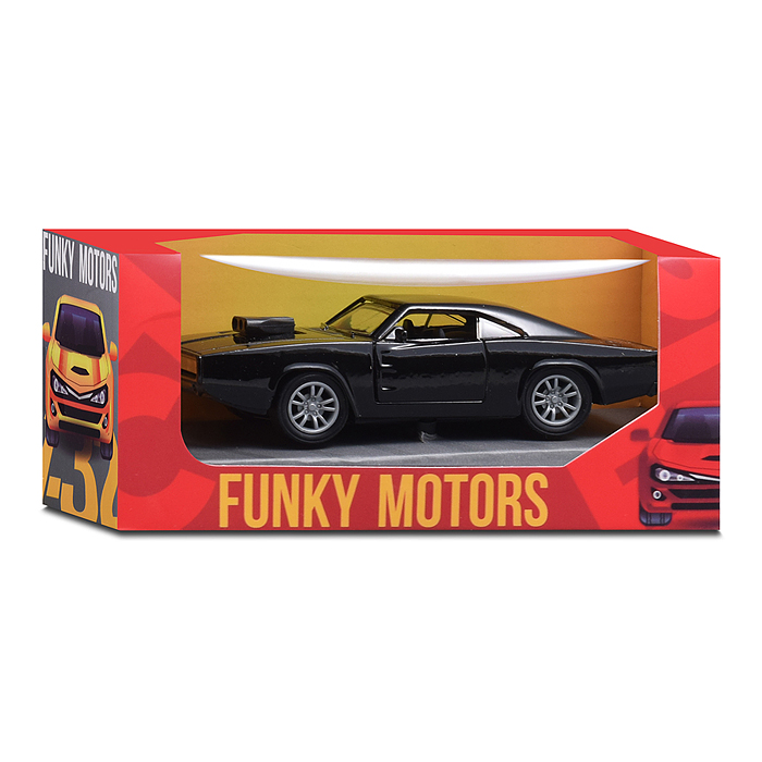 Чёрная инерционная машинка вид С die-cast , 1:32