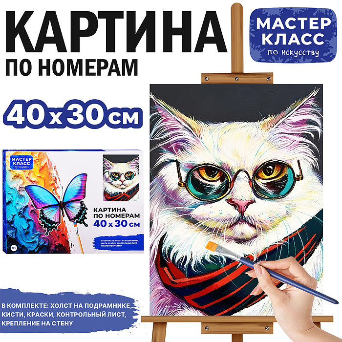 Картина по номерам MKR4030-153 "Важный кот" 40х30 см. Картина по номерам MKR4030-153 "Важный кот" 40х30 см.