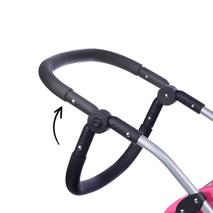 Коляска 9661 зима-лето для кукол, металлическая, с люлькой-переноской, с корз., цвет вишенка, пакет