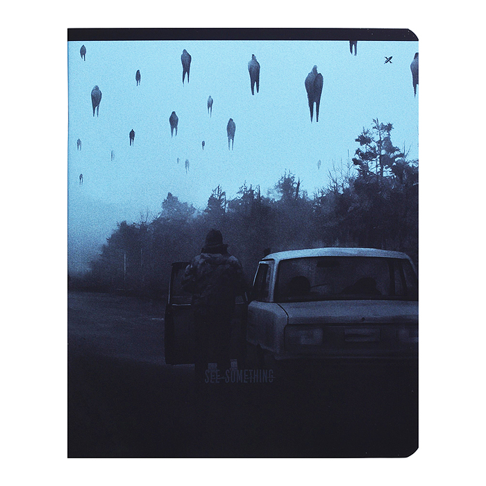 Тетрадь 48л. клетка. скреп. офс. "See something" мел. карт. двойная обложка запечатка форзаца, s