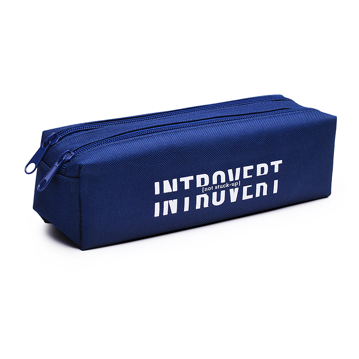 Пенал "Introvert" 21x6x6 см, прямоугольный для 40 предметов, темнор-синий