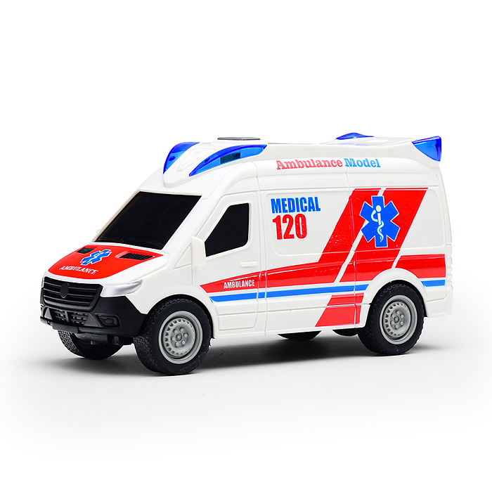 Машина JS199A "Скорая помощь" 1:20 (свет, звук) в коробке