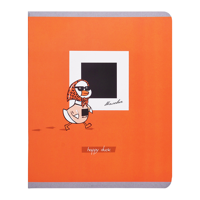 Тетрадь 48л. клетка "Happy Duck" А5 скрепка