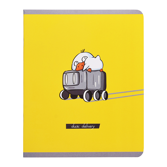 Тетрадь 48л. клетка "Happy Duck" А5 скрепка