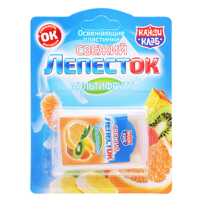 Освежающие пластинки "Свежий лепесток" мультифрукт 0,8г 20шт