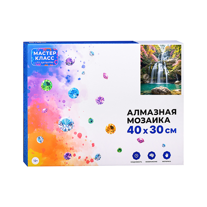 Фото к товару Мозаика алмазная MKA4030-129 "Водопад" 30*40см Мозаика алмазная MKA4030-129 "Водопад" 30*40см