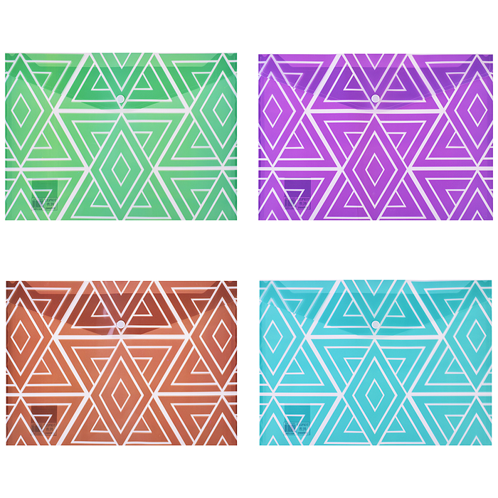 Папка канцелярская Pattern, 26х36 см, пластиковая, плотность 160 мкм, 2 дизайна в ассортименте
