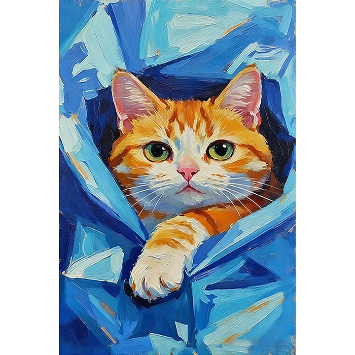 Картина по номерам MKR3020-130 "Котик в пледе" 30х20 см. 